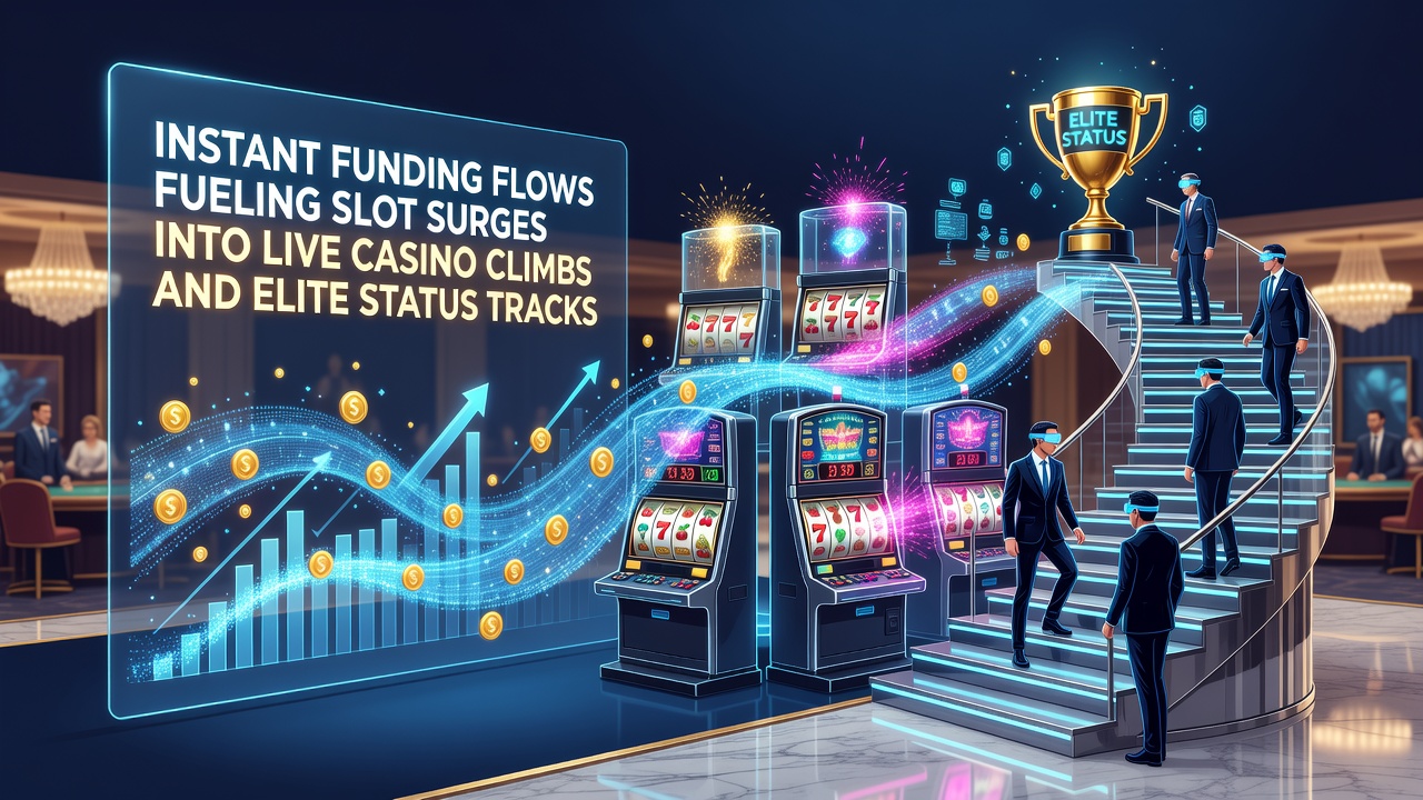 Instant funding flows connecting slot machines to live casino tables and VIP status progression
