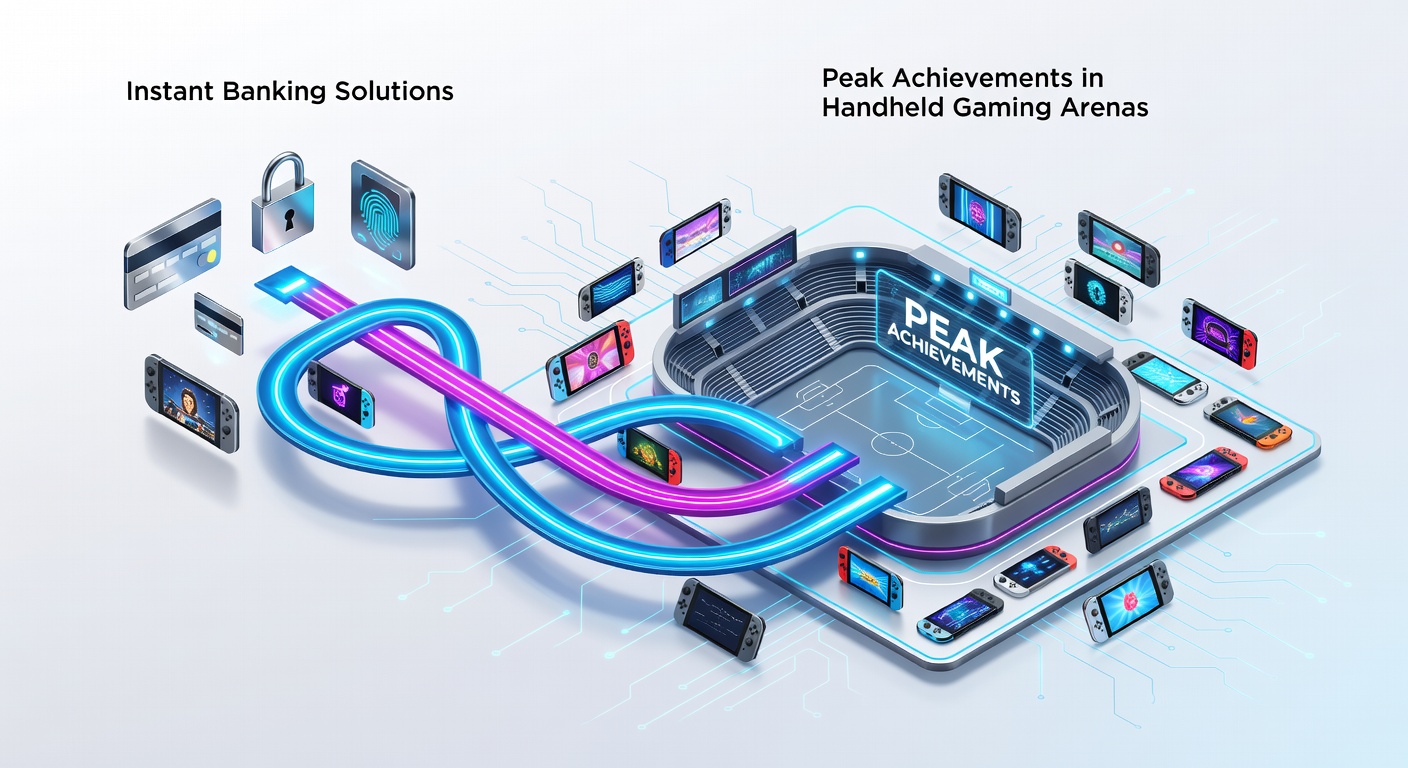 Handheld gaming sessions powered by instant transfers leading to high-score milestones and prestige levels