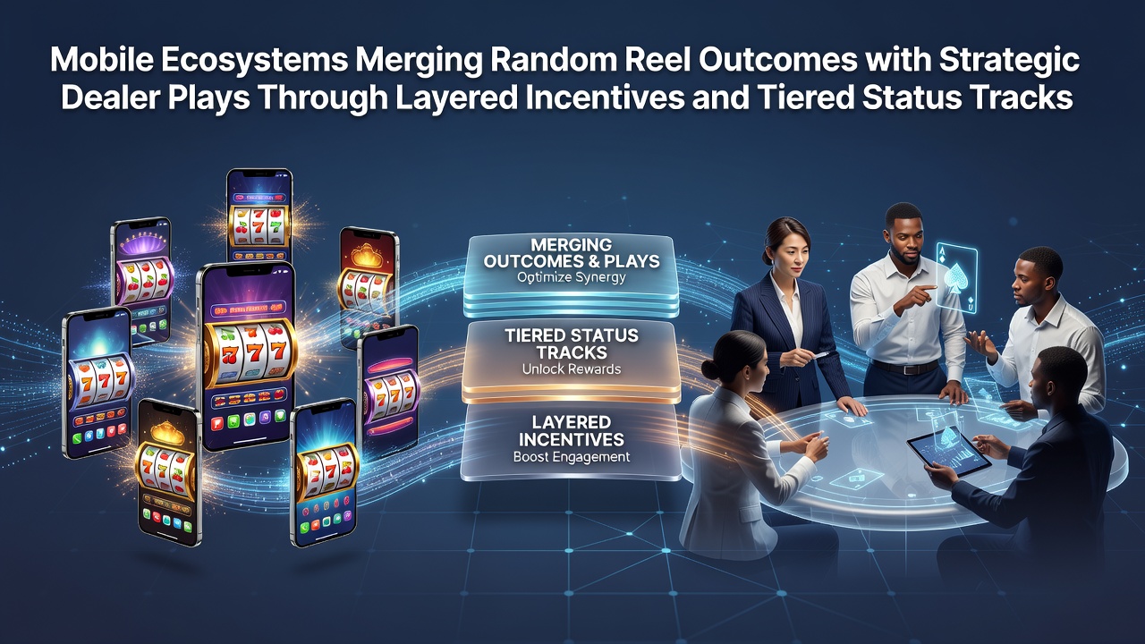 Mobile casino interface showing slot reels transitioning into live dealer table views with overlaid incentive notifications