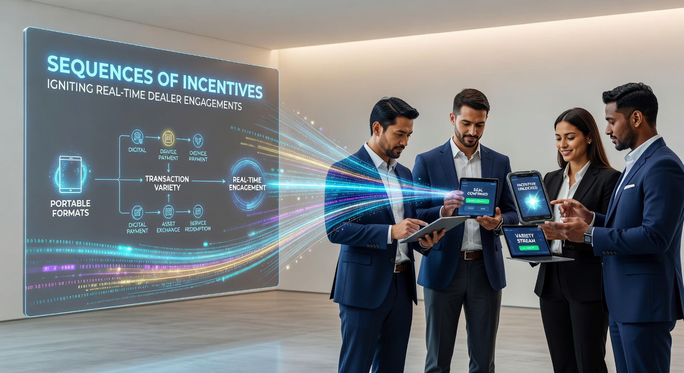 Visual representation of incentive sequences linking mobile transactions to live dealer sessions