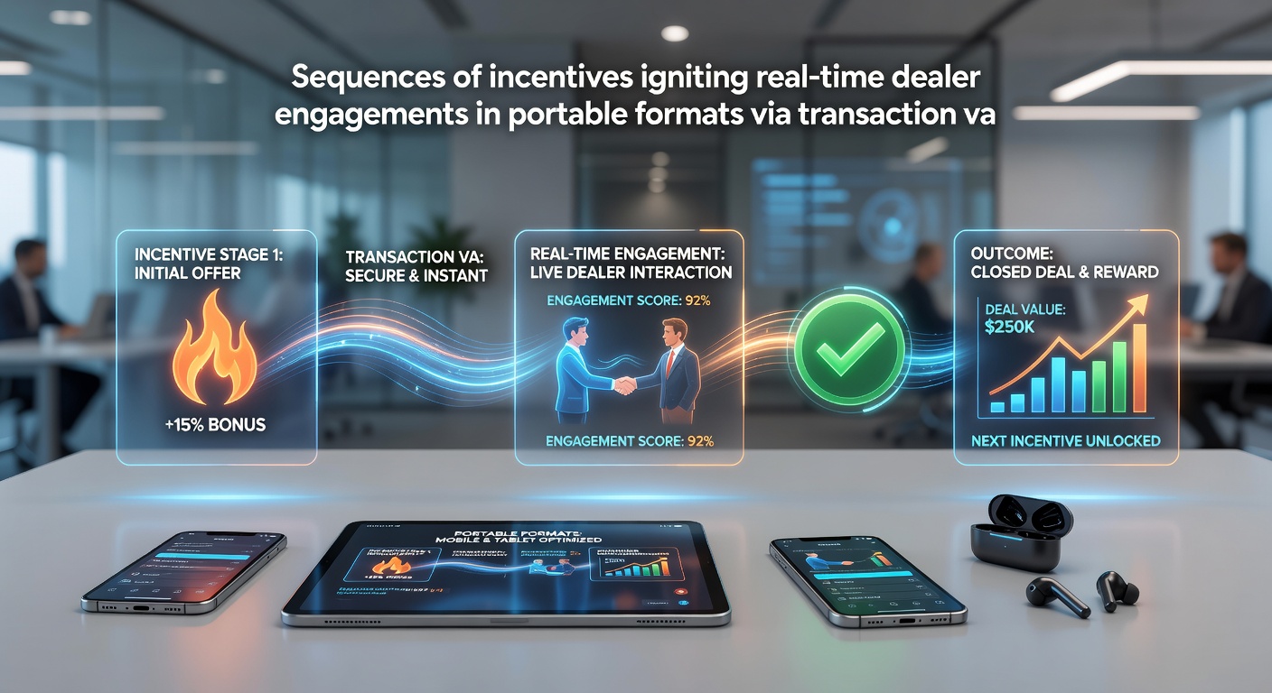 Illustration of mobile interfaces connecting varied payment options to dealer tables