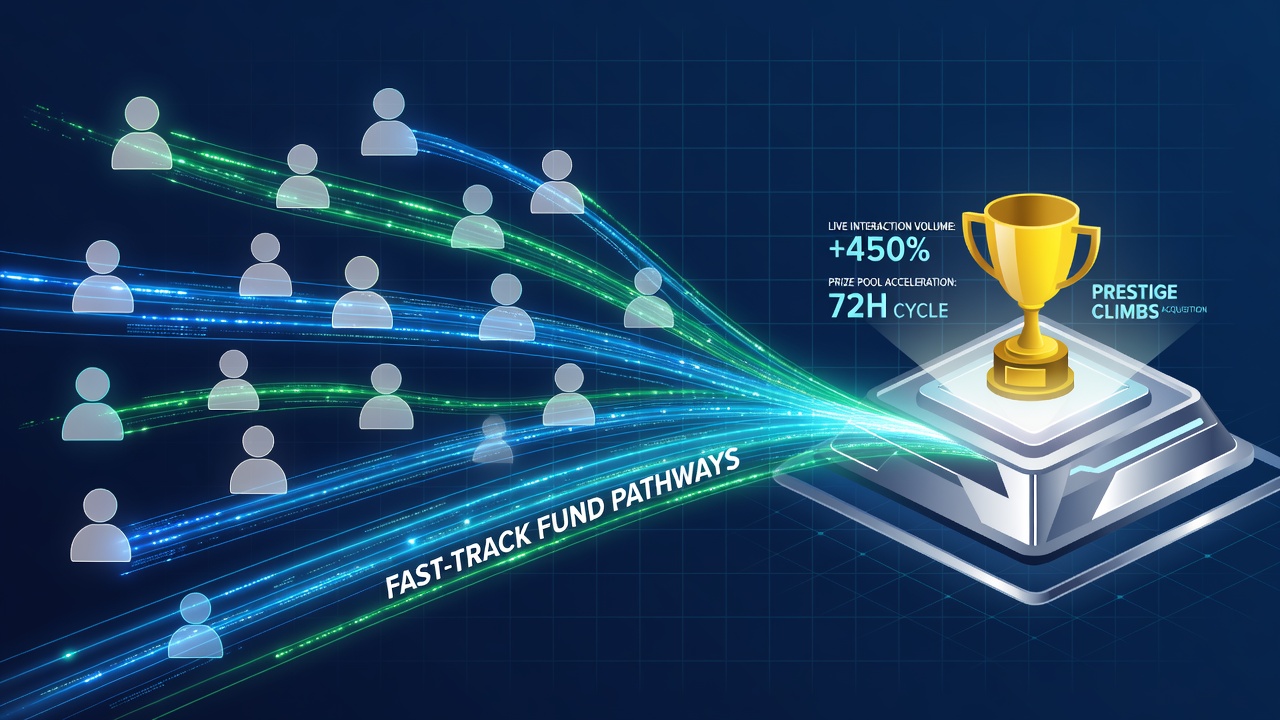 Diagram showing how e-transfers link device interactions to prize pools and VIP status pathways